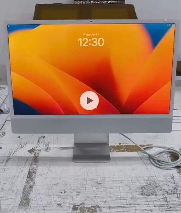 2021 Apple iMac with Apple M1 Chip with 8-core CPU (24-inch, 16GB RAM, 512GB SSD Storage) Silver (Pre-Owned)